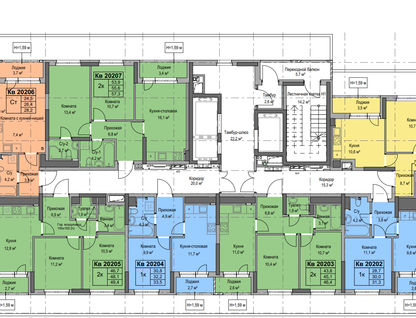 3-к. квартира, 62 м²