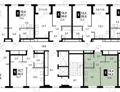 1-к. квартира, 34 м²
