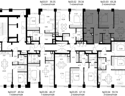 2-к. квартира, 69&nbsp;м²