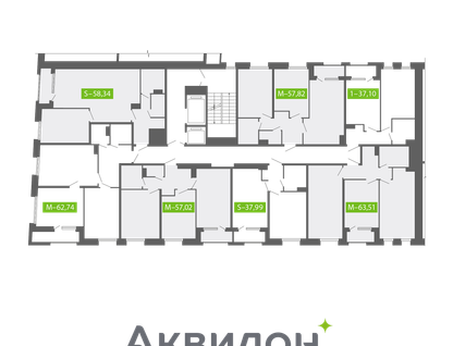 Студия, 62&nbsp;м²