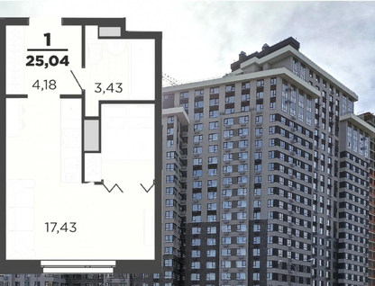 Студия, 25 м²