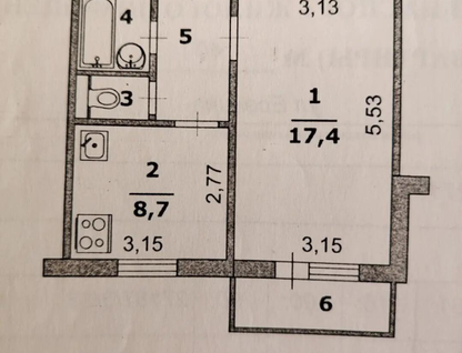 1-к. квартира, 33,8&nbsp;м²