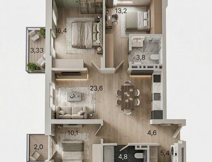 4-к. квартира, 83,5&nbsp;м²