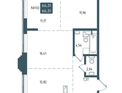 3-к. квартира, 66,3&nbsp;м²