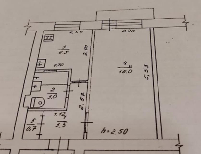 1-к. квартира, 30&nbsp;м²