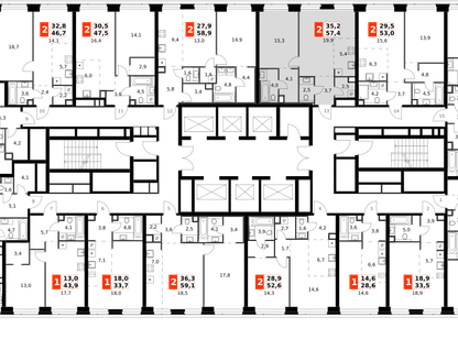 2-к. квартира, 57&nbsp;м²