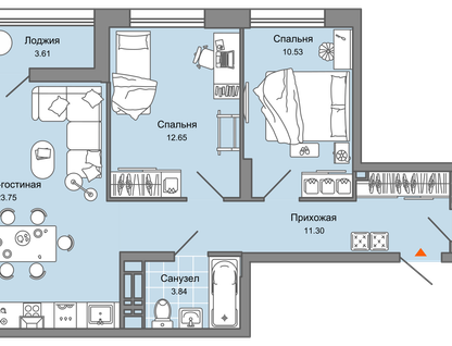3-к. квартира, 67&nbsp;м²
