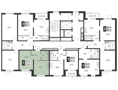 1-к. квартира, 31&nbsp;м²