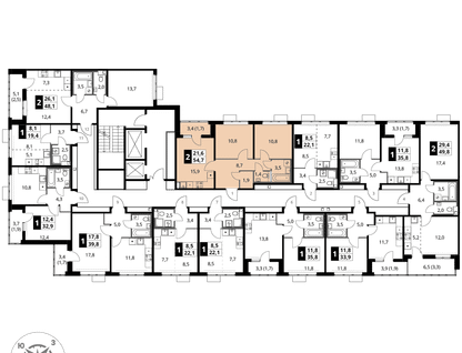 2-к. квартира, 54&nbsp;м²