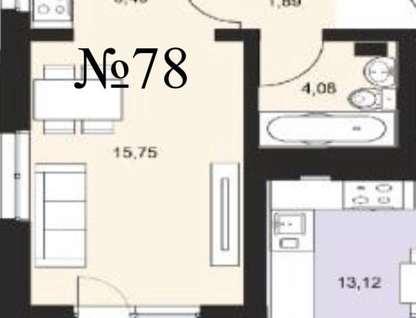 1-к. квартира, 30,3&nbsp;м²