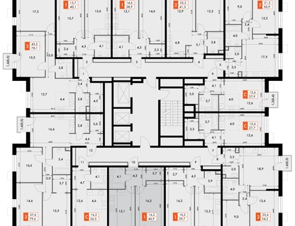 1-к. квартира, 40 м²