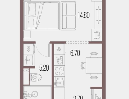 Студия, 29,4 м²