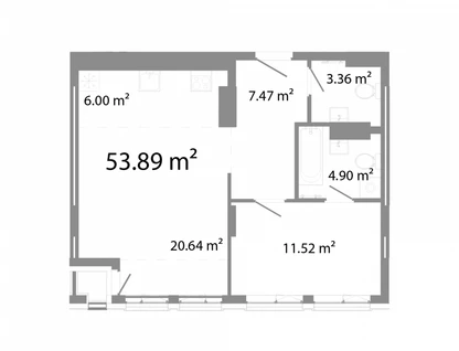 2-к. квартира, 53,9&nbsp;м²