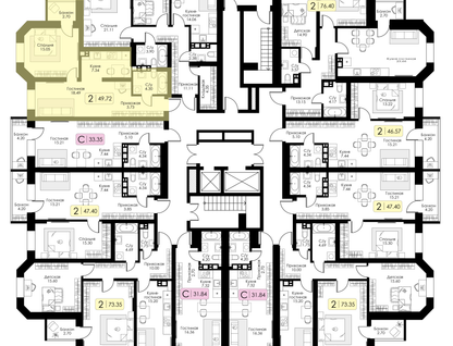 1-к. квартира, 49&nbsp;м²