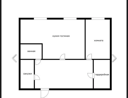 2-к. квартира, 54&nbsp;м²
