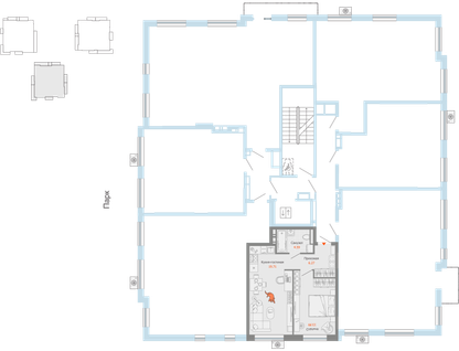 2-к. квартира, 44&nbsp;м²