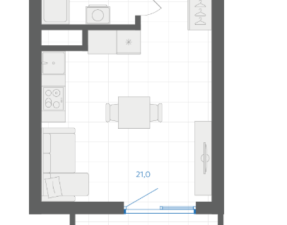 Студия, 27,6&nbsp;м²
