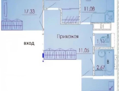 3-к. квартира, 68,3 м²