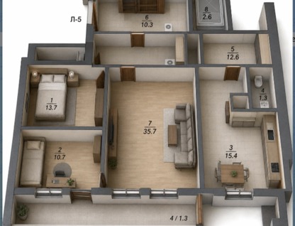 3-к. квартира, 101,2&nbsp;м²