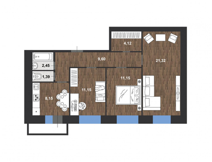 3-к. квартира, 70,1&nbsp;м²
