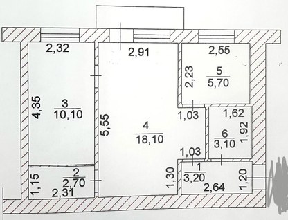 2-к. квартира, 42,9 м²