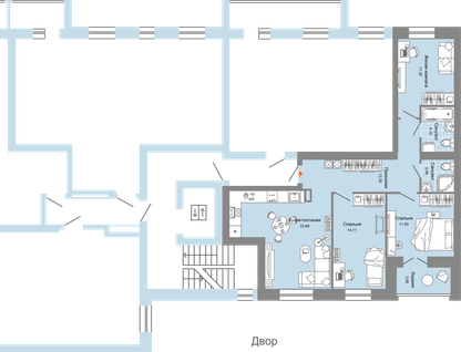 4-к. квартира, 83&nbsp;м²