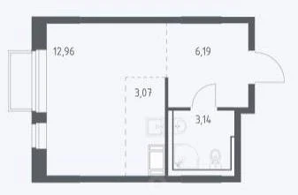 Студия, 25,4&nbsp;м²