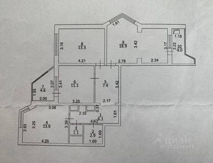 3-к. квартира, 76 м²