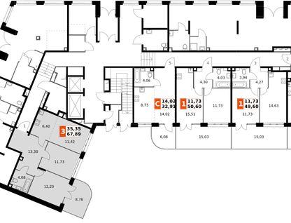 3-к. квартира, 67 м²