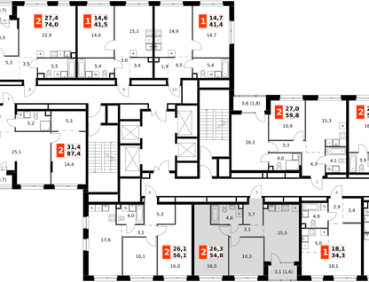 3-к. квартира, 54&nbsp;м²