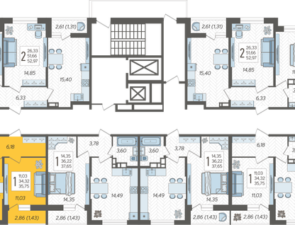 1-к. квартира, 35&nbsp;м²