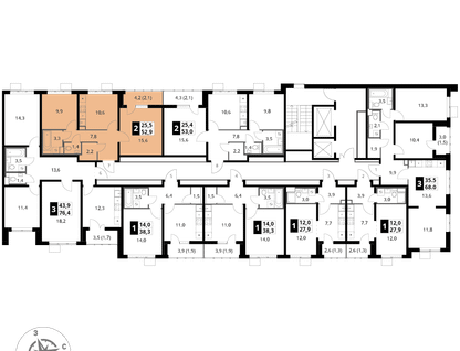 2-к. квартира, 52&nbsp;м²