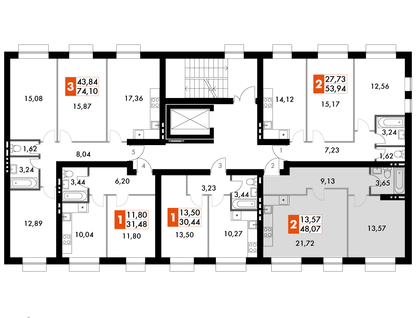 1-к. квартира, 48&nbsp;м²
