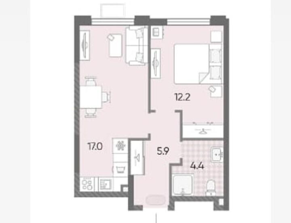 2-к. квартира, 39,5&nbsp;м²