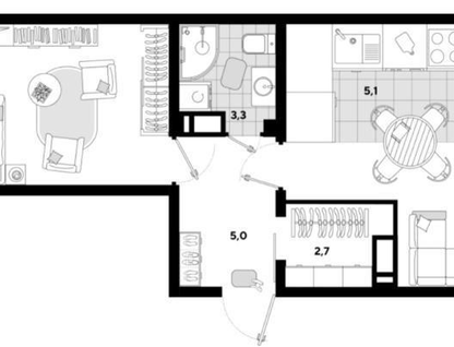 2-к. квартира, 52,5&nbsp;м²