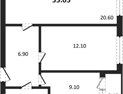 2-к. квартира, 55&nbsp;м²