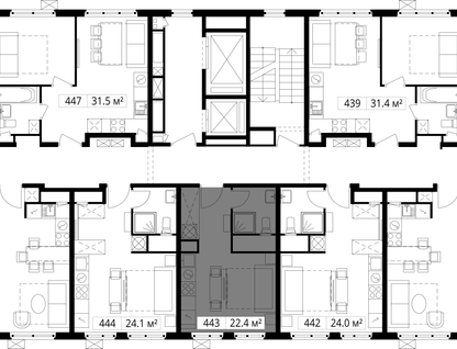 Студия, 22 м²