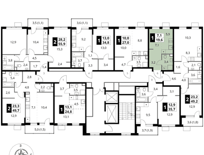 Студия, 19&nbsp;м²