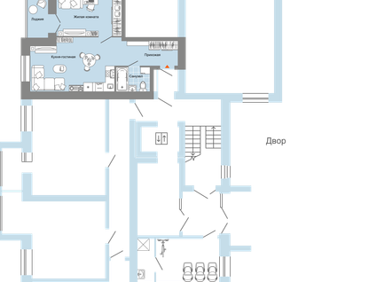 2-к. квартира, 48&nbsp;м²