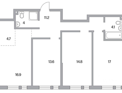 4-к. квартира, 86,3&nbsp;м²