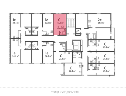 Студия, 19 м²