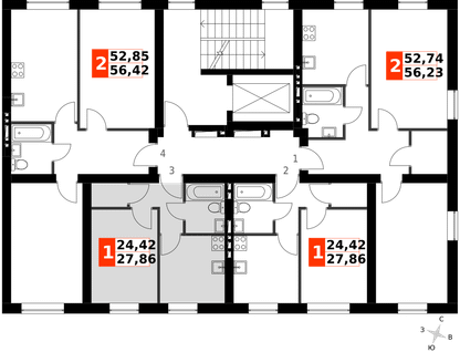1-к. квартира, 27&nbsp;м²