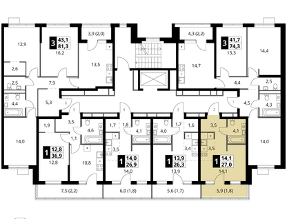 Студия, 27 м²