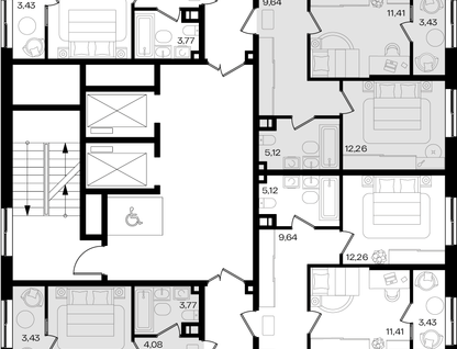 Студия, 44 м²