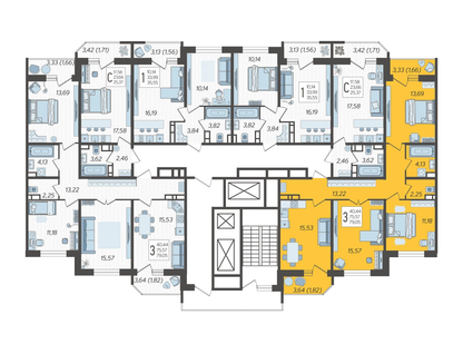 3-к. квартира, 79&nbsp;м²