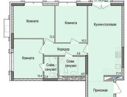 3-к. квартира, 72&nbsp;м²