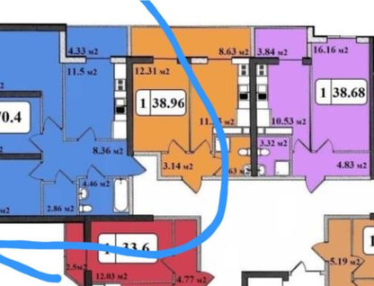 3-к. квартира, 70,4&nbsp;м²
