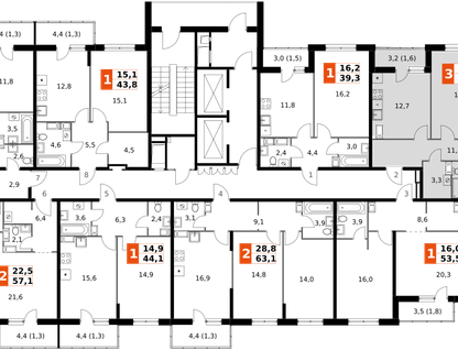 3-к. квартира, 86&nbsp;м²