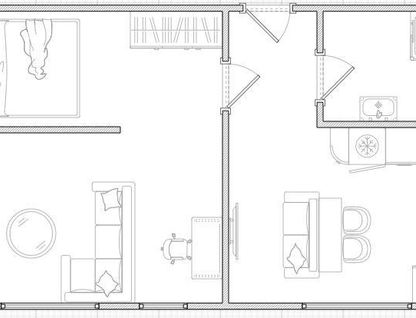 1-к. квартира, 44 м²