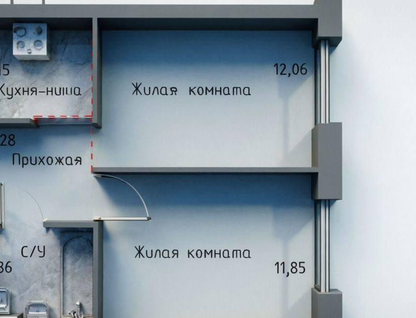 2-к. квартира, 38,2&nbsp;м²